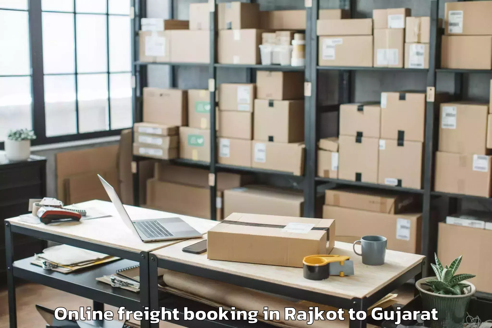 Professional Rajkot to Adalaj Online Freight Booking